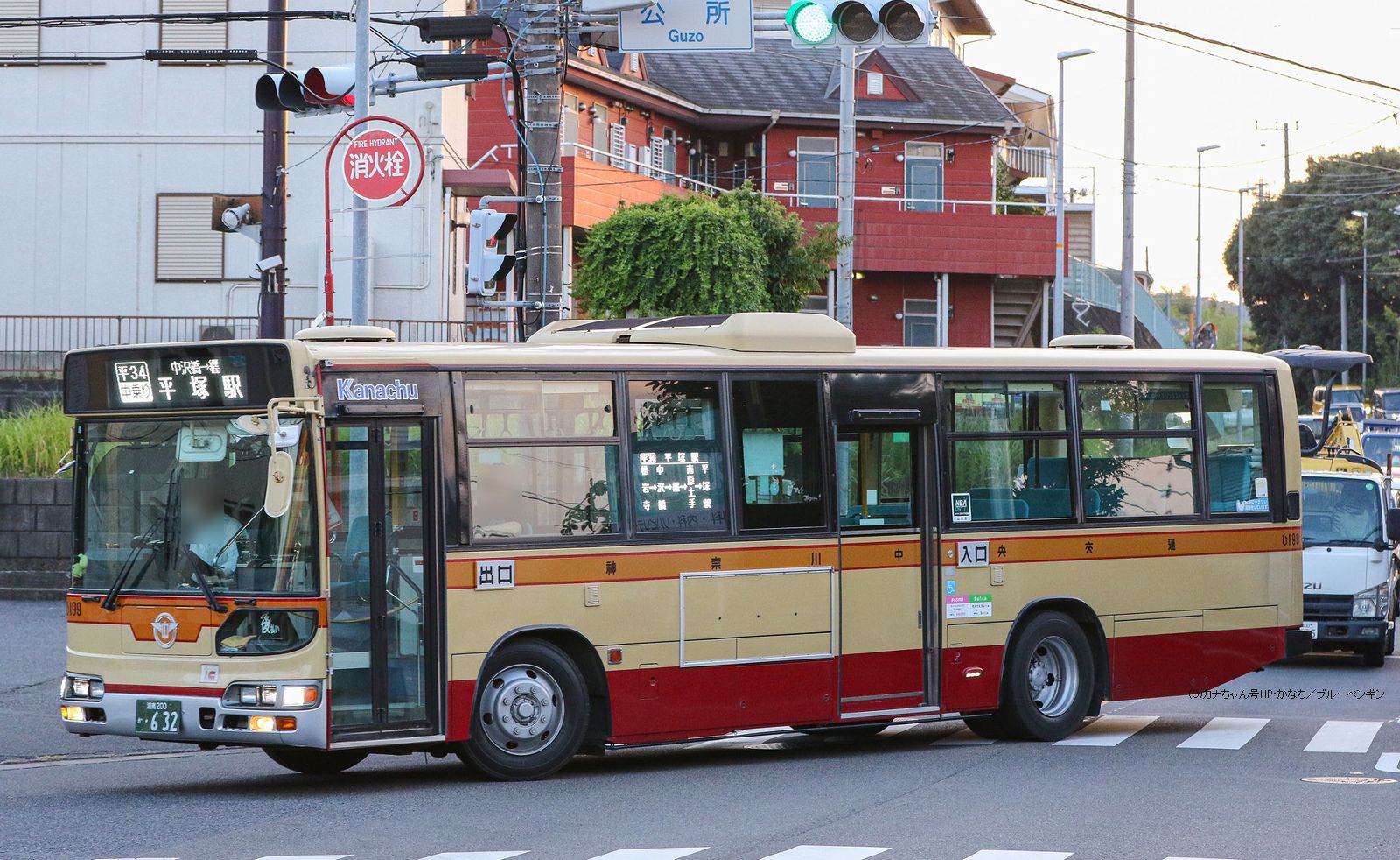 神奈川中央交通　日野ブルーリボシティ　運賃支払表示 日野大型車1-神奈中バス(カナちゃん号HP)